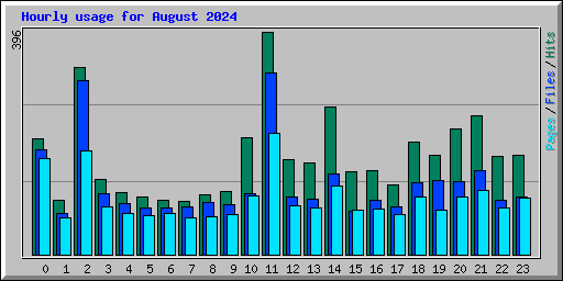 Hourly usage for August 2024