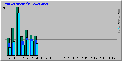 Hourly usage for July 2025